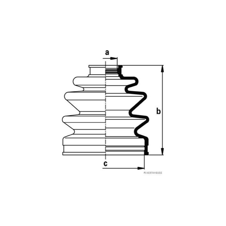 Gofruotoji membrana, kardaninis velenas HERTH+BUSS JAKOPARTS J2863020