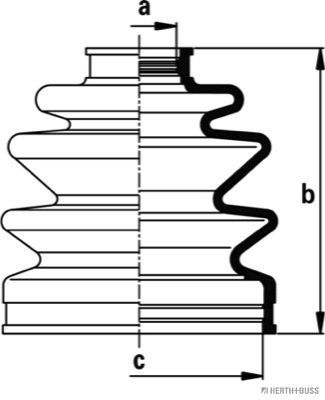 Gofruotoji membrana, kardaninis velenas HERTH+BUSS JAKOPARTS J2863020