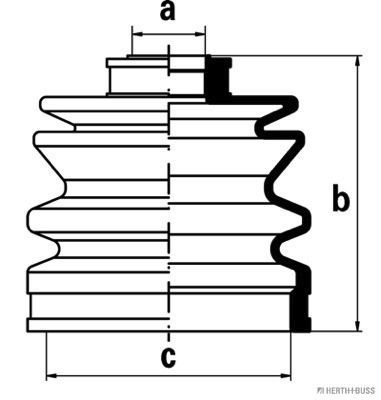 Gofruotoji membrana, kardaninis velenas HERTH+BUSS JAKOPARTS J2865001