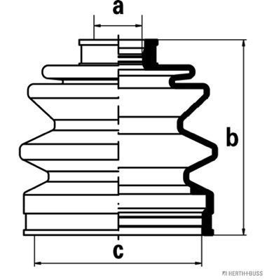 Gofruotoji membrana, kardaninis velenas HERTH+BUSS JAKOPARTS J2865003
