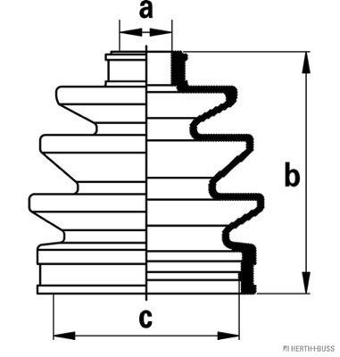 Gofruotoji membrana, kardaninis velenas HERTH+BUSS JAKOPARTS J2867009
