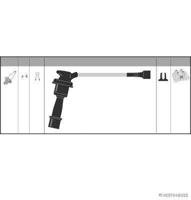 Uždegimo laido komplektas HERTH+BUSS JAKOPARTS J5380501