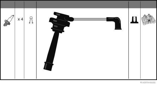 Uždegimo laido komplektas HERTH+BUSS JAKOPARTS J5380700