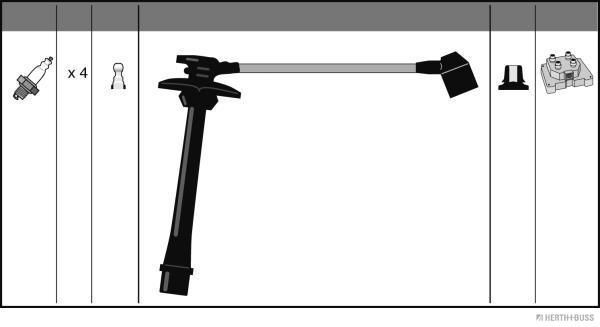 Uždegimo laido komplektas HERTH+BUSS JAKOPARTS J5382008