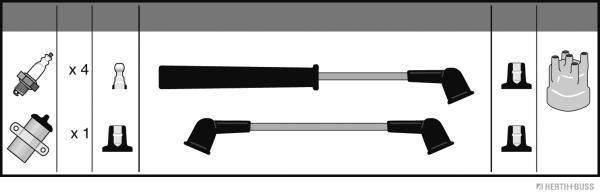 Uždegimo laido komplektas HERTH+BUSS JAKOPARTS J5383000