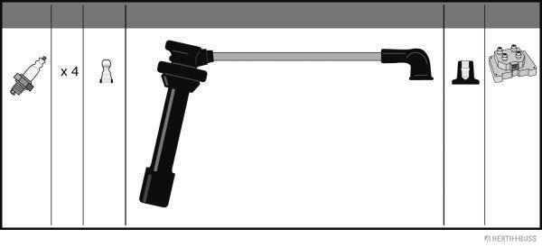 Uždegimo laido komplektas HERTH+BUSS JAKOPARTS J5383022