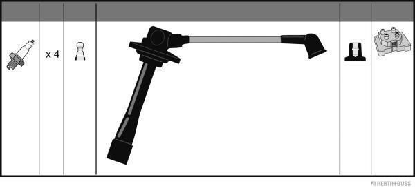 Uždegimo laido komplektas HERTH+BUSS JAKOPARTS J5383025