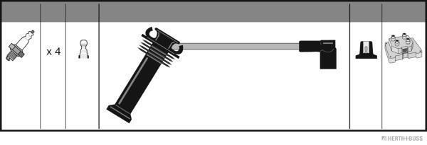 Uždegimo laido komplektas HERTH+BUSS JAKOPARTS J5383044