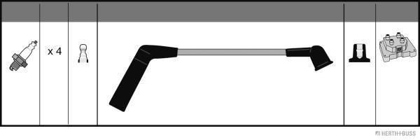 Uždegimo laido komplektas HERTH+BUSS JAKOPARTS J5385002