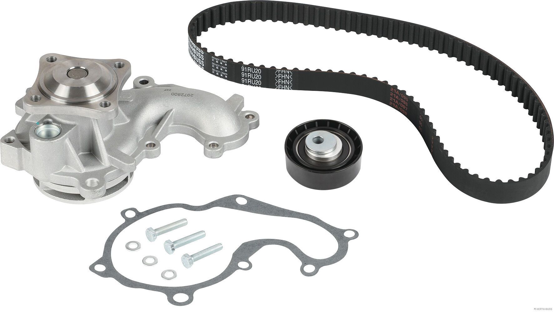Vandens siurblio ir paskirstymo diržo komplektas HERTH+BUSS JAKOPARTS J1103011