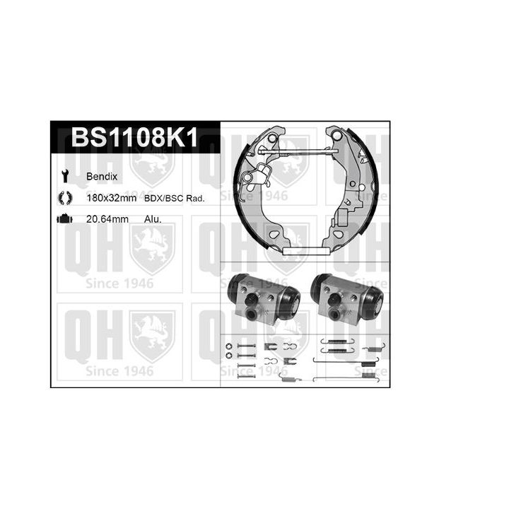 Stabdžių trinkelių komplektas QUINTON HAZELL BS1108K1