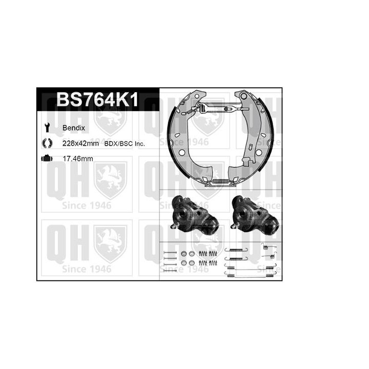 Stabdžių trinkelių komplektas QUINTON HAZELL BS764K1