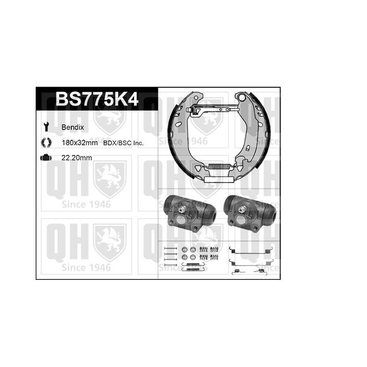 Stabdžių trinkelių komplektas QUINTON HAZELL BS775K4