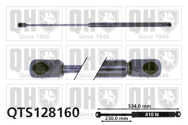 Dujinė spyruoklė, bagažinė QUINTON HAZELL QTS128160