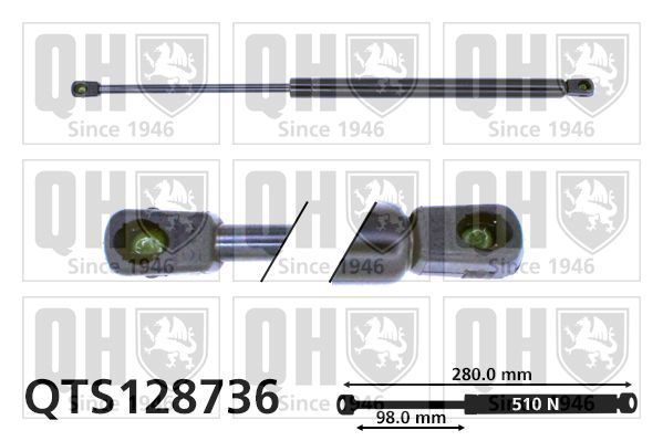 Dujinė spyruoklė, bagažinė QUINTON HAZELL QTS128736