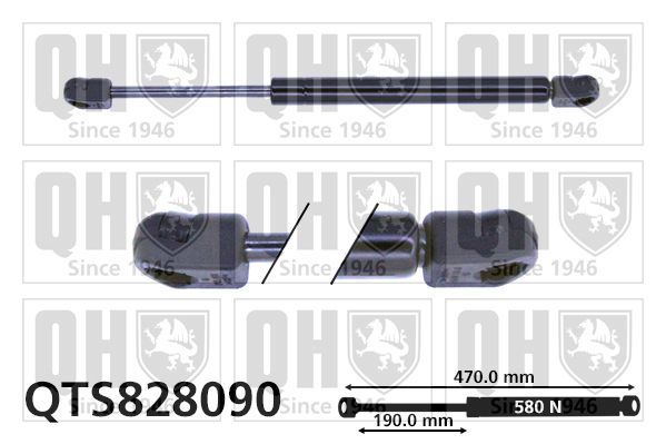 Dujinė spyruoklė, bagažinė QUINTON HAZELL QTS828090