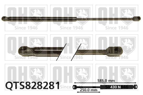 Dujinė spyruoklė, bagažinė QUINTON HAZELL QTS828281