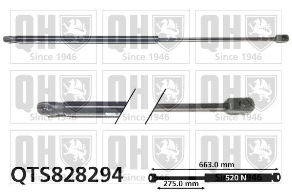 Dujinė spyruoklė, bagažinė QUINTON HAZELL QTS828294