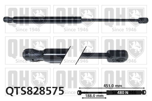 Dujinė spyruoklė, bagažinė QUINTON HAZELL QTS828575