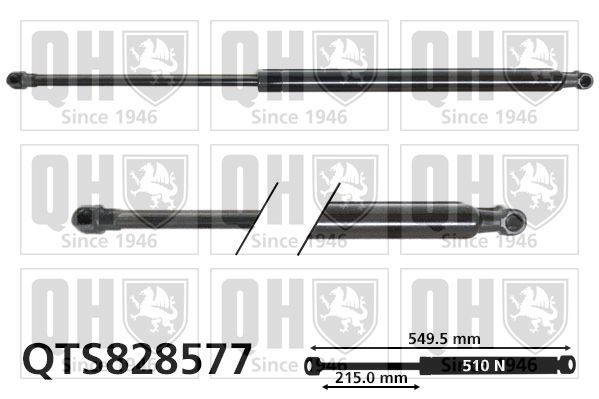 Dujinė spyruoklė, bagažinė QUINTON HAZELL QTS828577