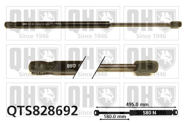 Dujinė spyruoklė, bagažinė QUINTON HAZELL QTS828692