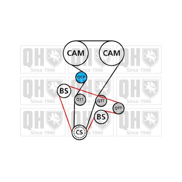 Paskirstymo diržo komplektas QUINTON HAZELL QBK693
