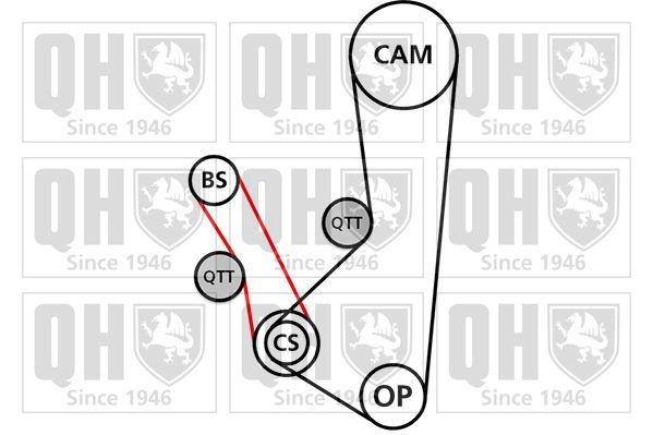 Paskirstymo diržo komplektas QUINTON HAZELL QBK857