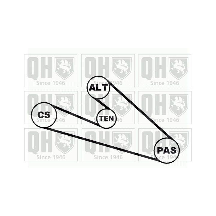 V formos rumbuotas diržas, komplektas QUINTON HAZELL QDK10