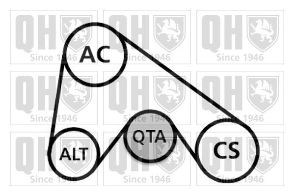 V formos rumbuotas diržas, komplektas QUINTON HAZELL QDK127