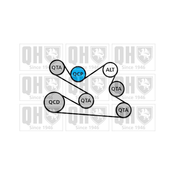 V formos rumbuotas diržas, komplektas QUINTON HAZELL QDK135