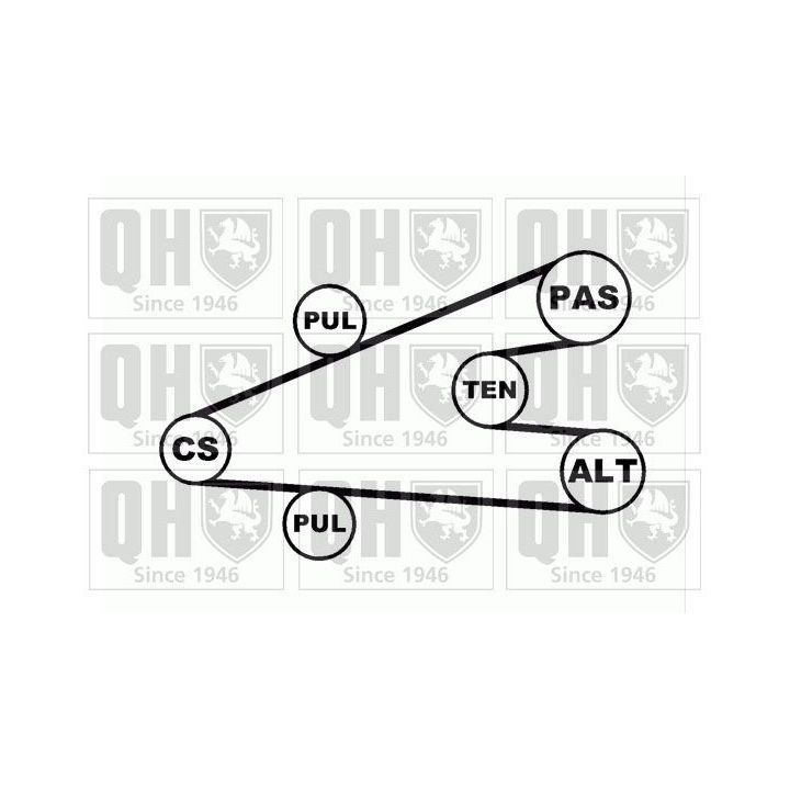 V formos rumbuotas diržas, komplektas QUINTON HAZELL QDK15