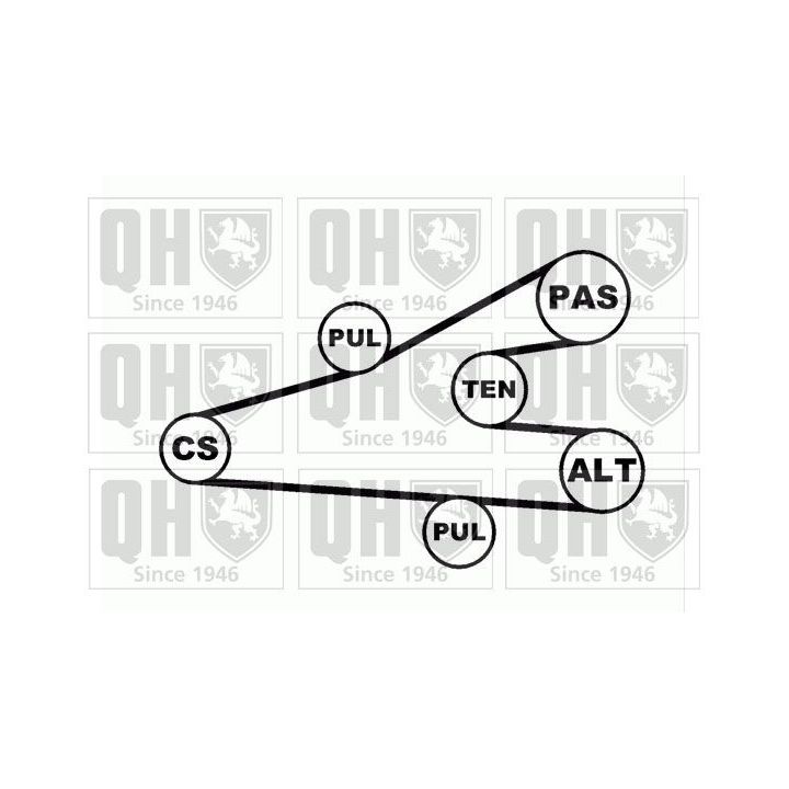 V formos rumbuotas diržas, komplektas QUINTON HAZELL QDK15