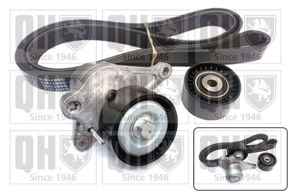 V formos rumbuotas diržas, komplektas QUINTON HAZELL QDK165