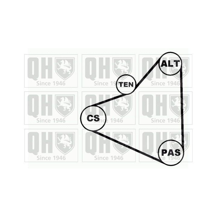 V formos rumbuotas diržas, komplektas QUINTON HAZELL QDK2