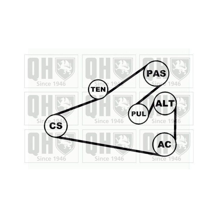V formos rumbuotas diržas, komplektas QUINTON HAZELL QDK24