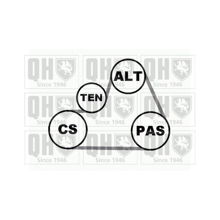 V formos rumbuotas diržas, komplektas QUINTON HAZELL QDK28