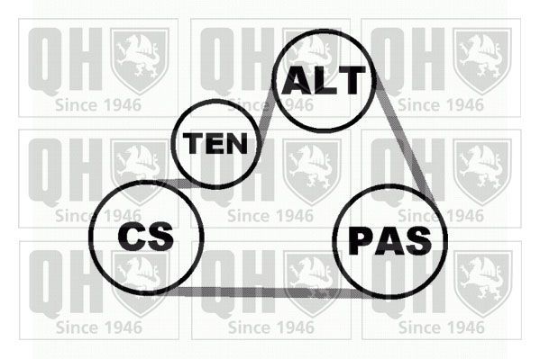 V formos rumbuotas diržas, komplektas QUINTON HAZELL QDK28