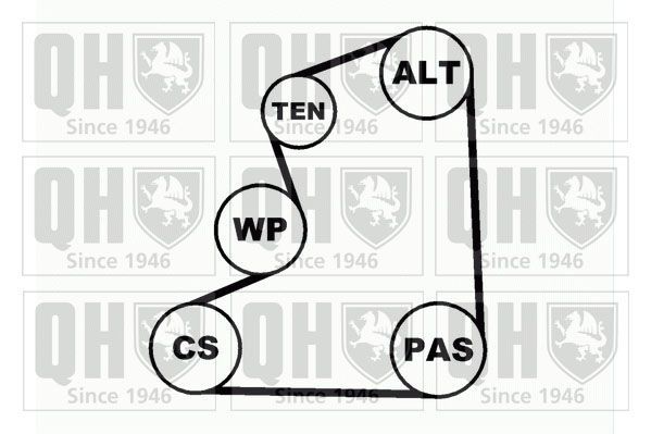 V formos rumbuotas diržas, komplektas QUINTON HAZELL QDK28