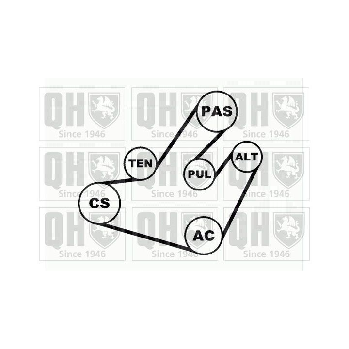 V formos rumbuotas diržas, komplektas QUINTON HAZELL QDK32