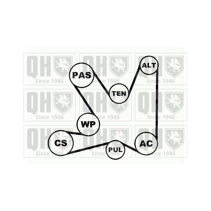 V formos rumbuotas diržas, komplektas QUINTON HAZELL QDK32