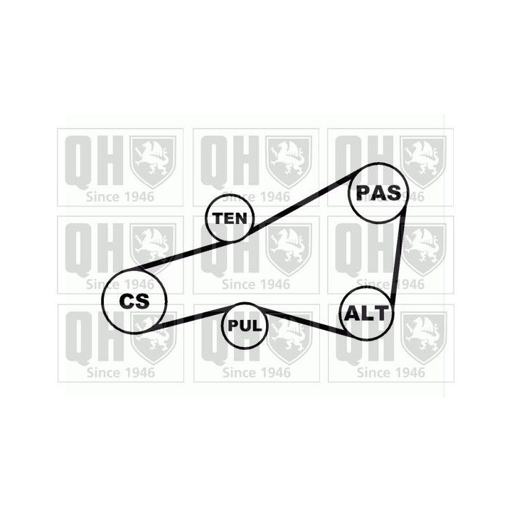 V formos rumbuotas diržas, komplektas QUINTON HAZELL QDK33