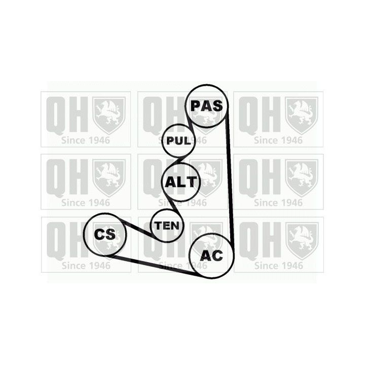 V formos rumbuotas diržas, komplektas QUINTON HAZELL QDK34