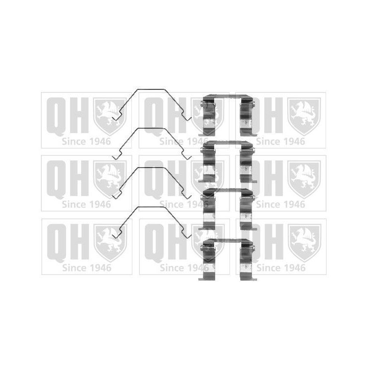 Priedų komplektas, diskinių stabdžių trinkelės QUINTON HAZELL BFK695