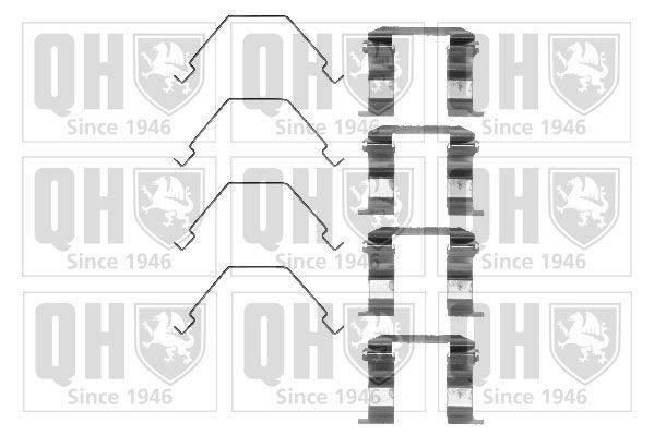 Priedų komplektas, diskinių stabdžių trinkelės QUINTON HAZELL BFK695