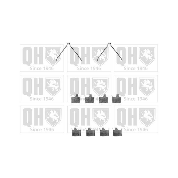 Priedų komplektas, diskinių stabdžių trinkelės QUINTON HAZELL BFK697