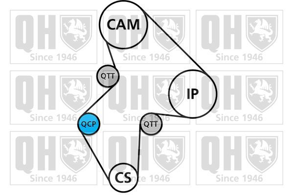 Vandens siurblio ir paskirstymo diržo komplektas QUINTON HAZELL QBPK1180