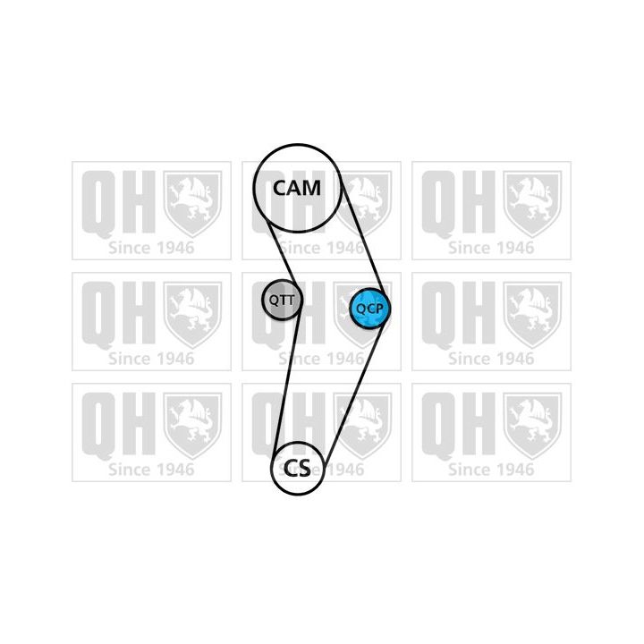 Vandens siurblio ir paskirstymo diržo komplektas QUINTON HAZELL QBPK1221