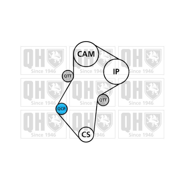Vandens siurblio ir paskirstymo diržo komplektas QUINTON HAZELL QBPK1272