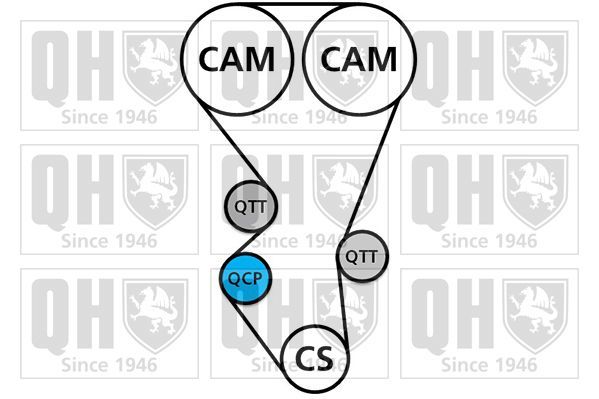 Vandens siurblio ir paskirstymo diržo komplektas QUINTON HAZELL QBPK2401