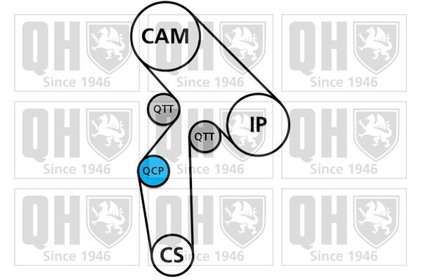 Vandens siurblio ir paskirstymo diržo komplektas QUINTON HAZELL QBPK2550